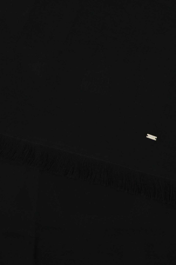 Saint Laurent Women Black Wool Scarf
