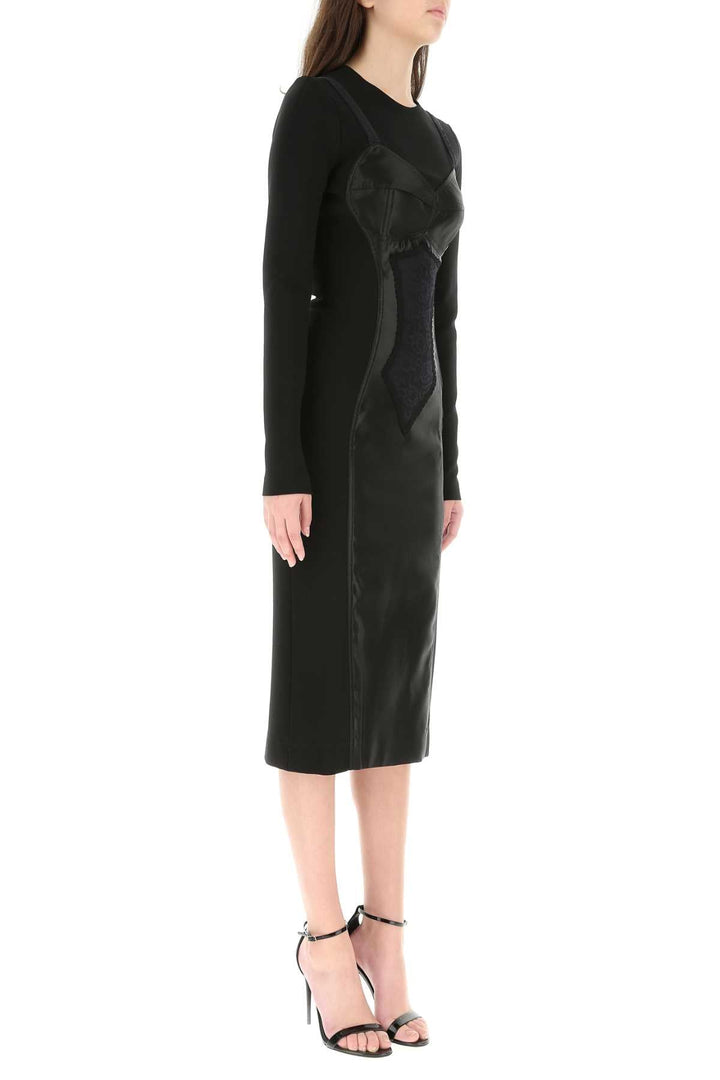 Dolce & Gabbana Women Black Stretch Viscose Blend Dress