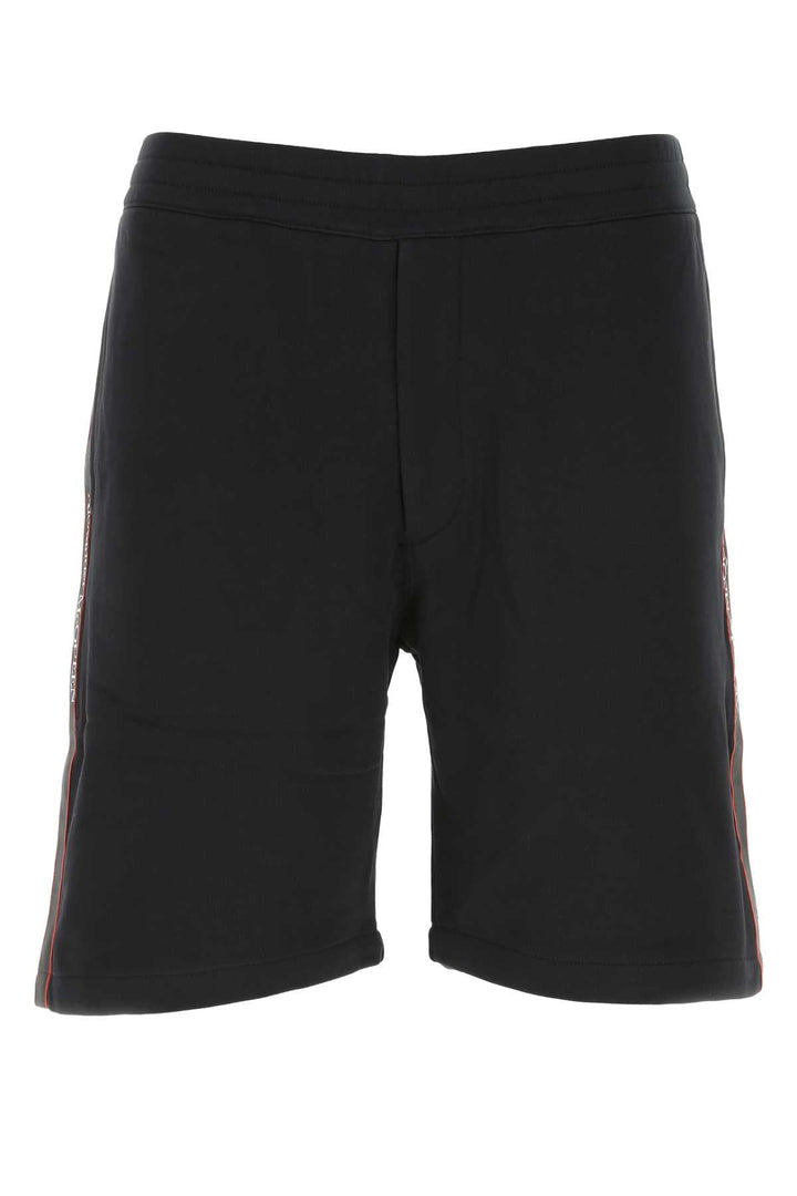 Alexander Mcqueen Men Black Cotton Bermuda Shorts