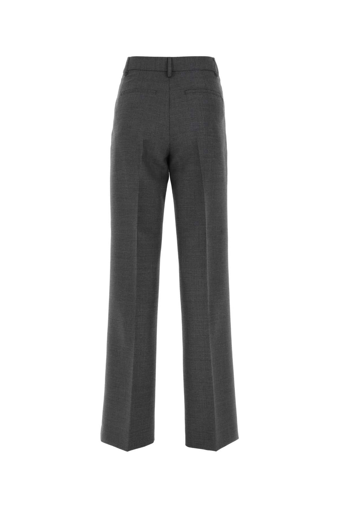 Burberry Women Dark Grey Wool Wide-Leg Pant