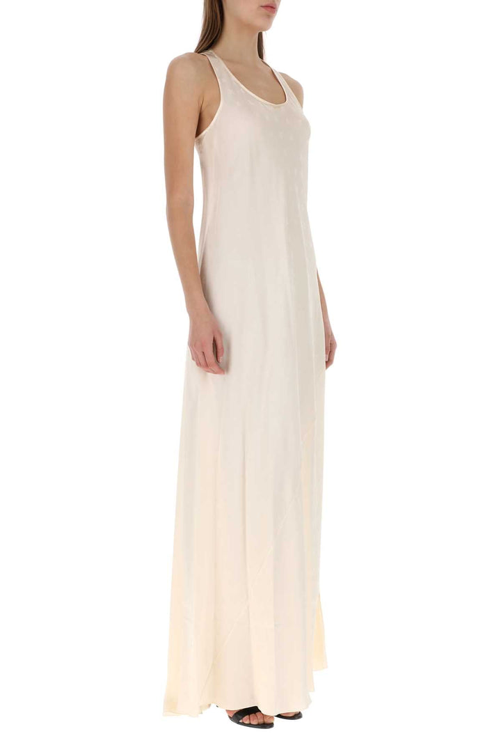 Balenciaga Women Ivory Satin Long Dress