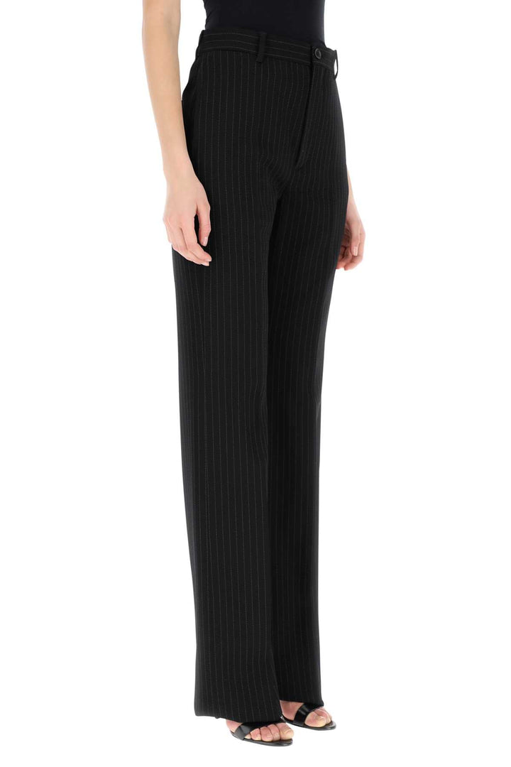 Balenciaga Women Embroidered Stretch Wool Pant