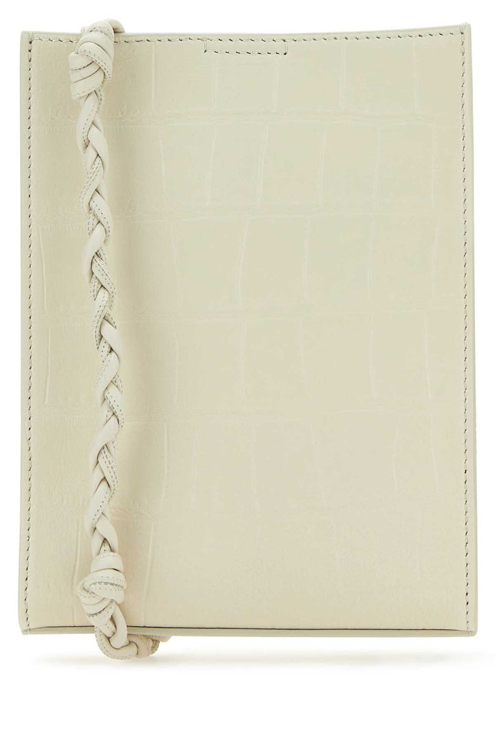 Jil Sander Women Ivory Leather Shoulder Bag