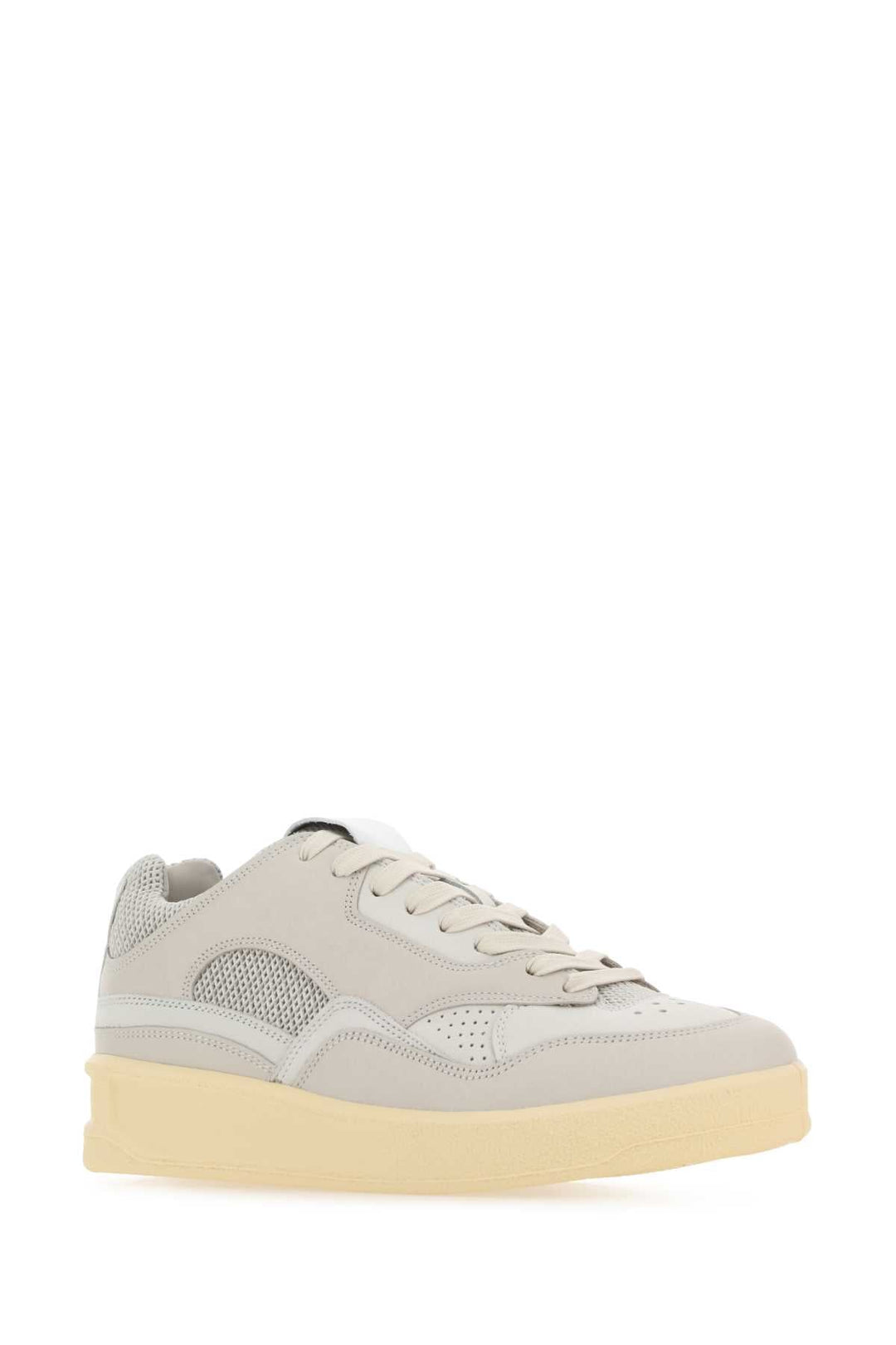 Jil Sander Women Grey Canvas And Rubber Basket Sneakers