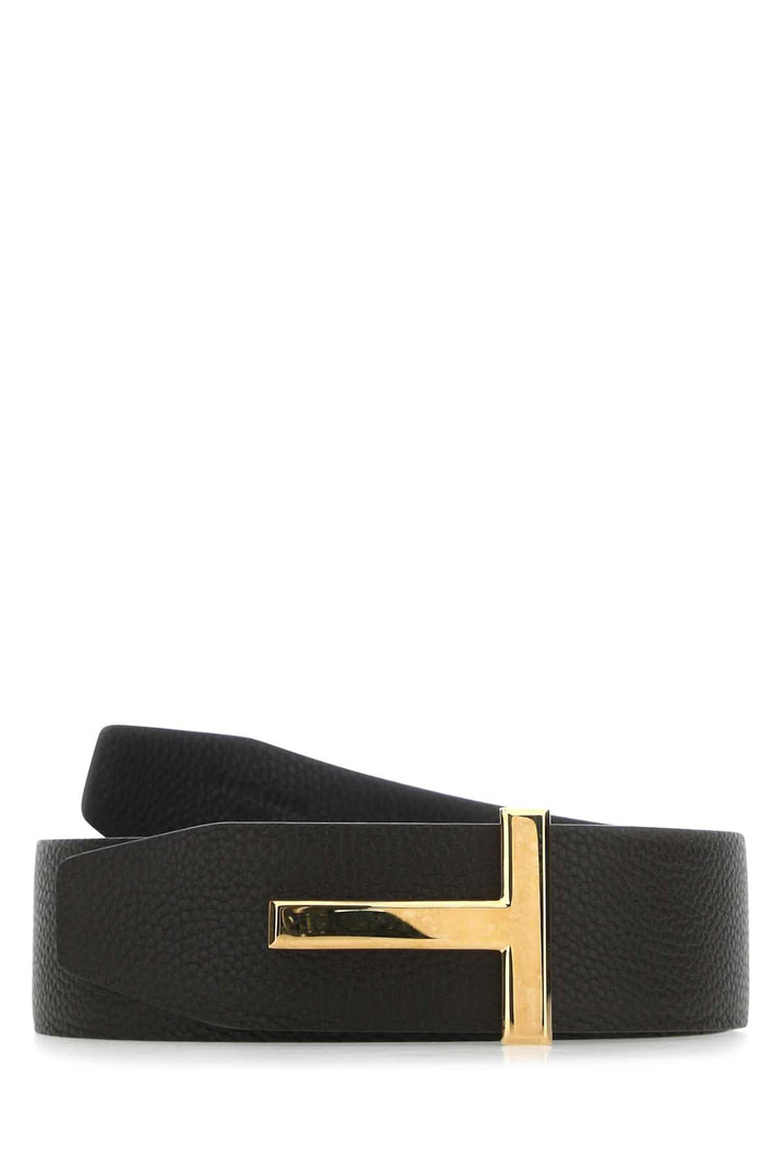 Tom Ford Men Dark Brown Leather Belt