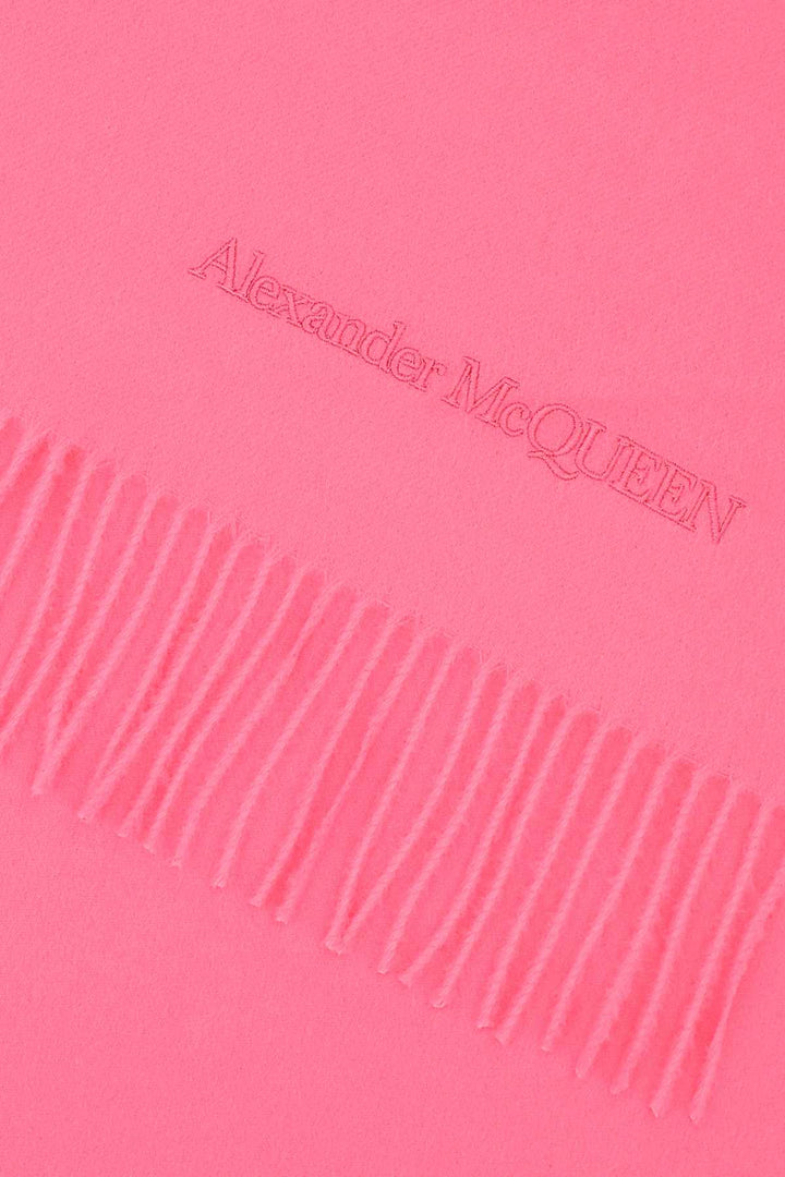 Alexander Mcqueen Women Pink Cashmere Blend Scarf