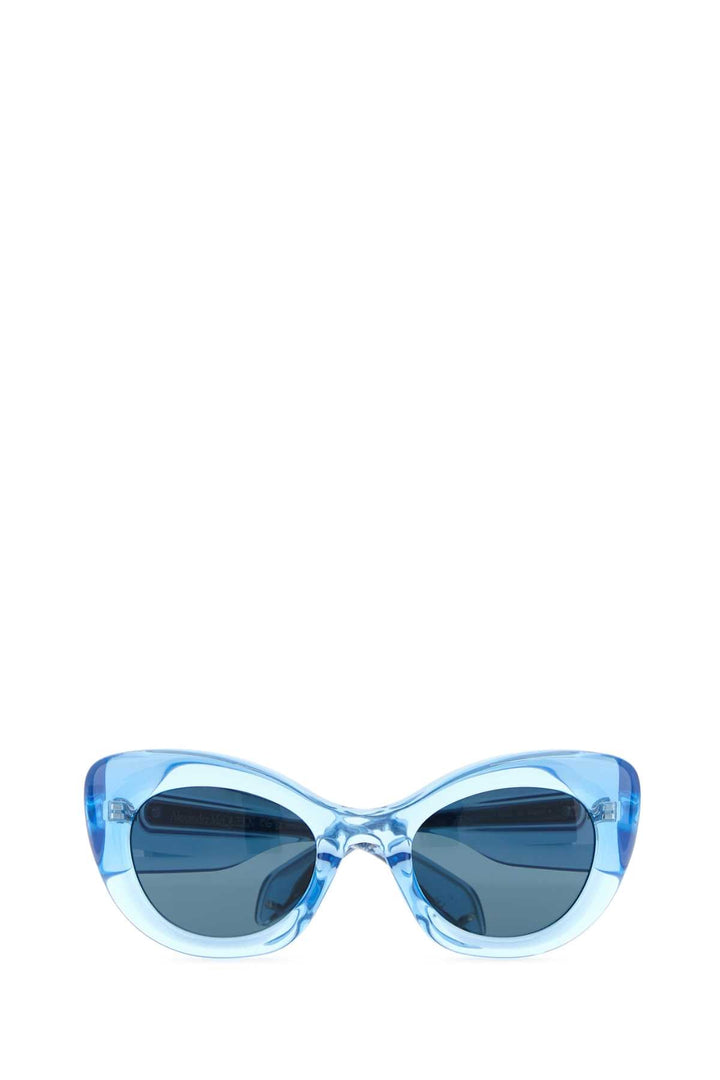 Alexander Mcqueen Women Light-Blue Acetate The Curve Sunglasses