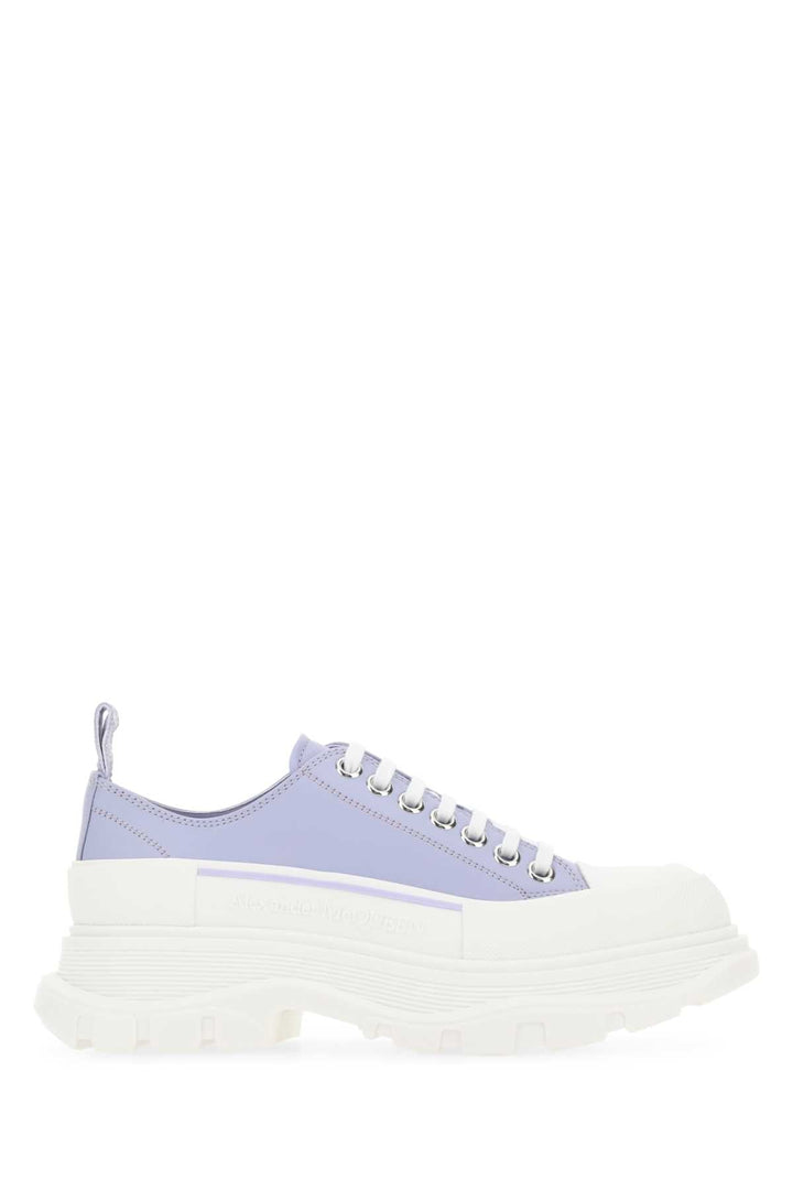 Alexander Mcqueen Women Lilac Leather Tread Slick Sneakers