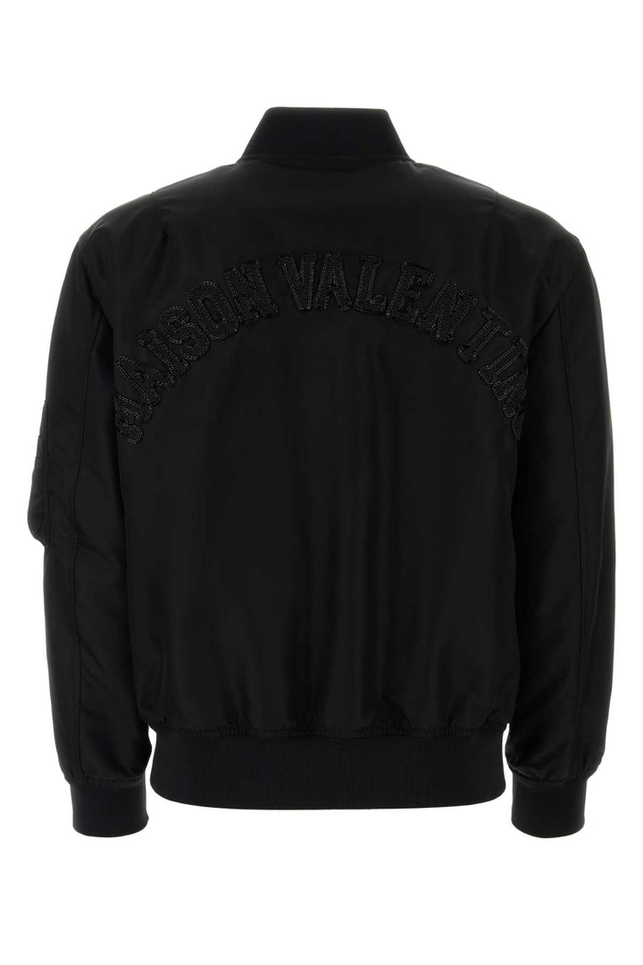 Valentino Garavani Men Black Nylon Bomber Jacket
