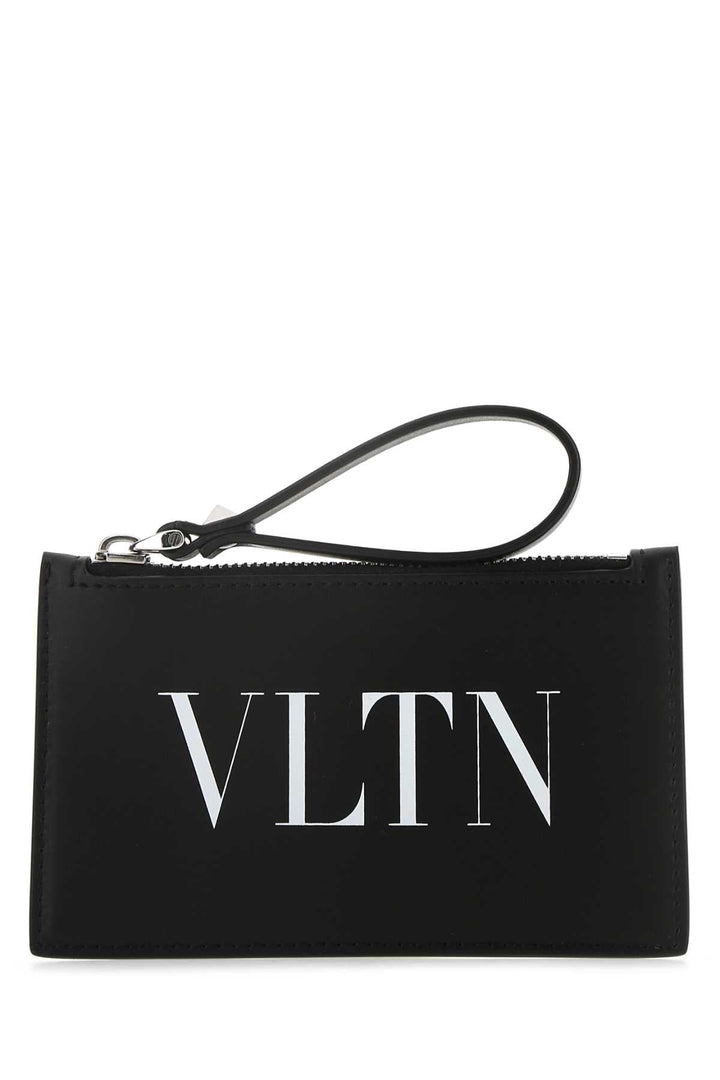 Valentino Garavani Men Black Leather Card Holder