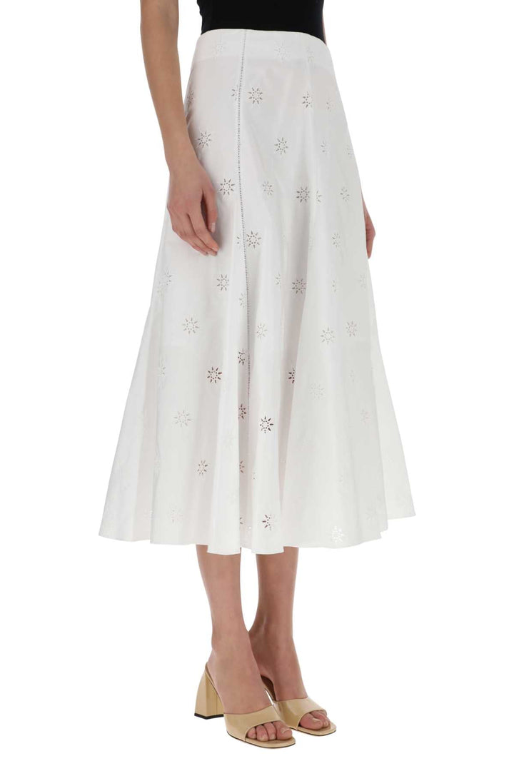 Chloe Women White Poplin Skirt