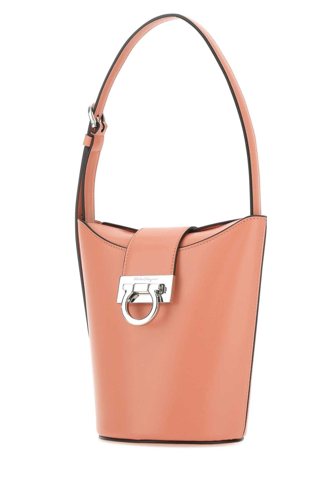 Salvatore Ferragamo Women Pastel Light Blue Leather Bucket Bag
