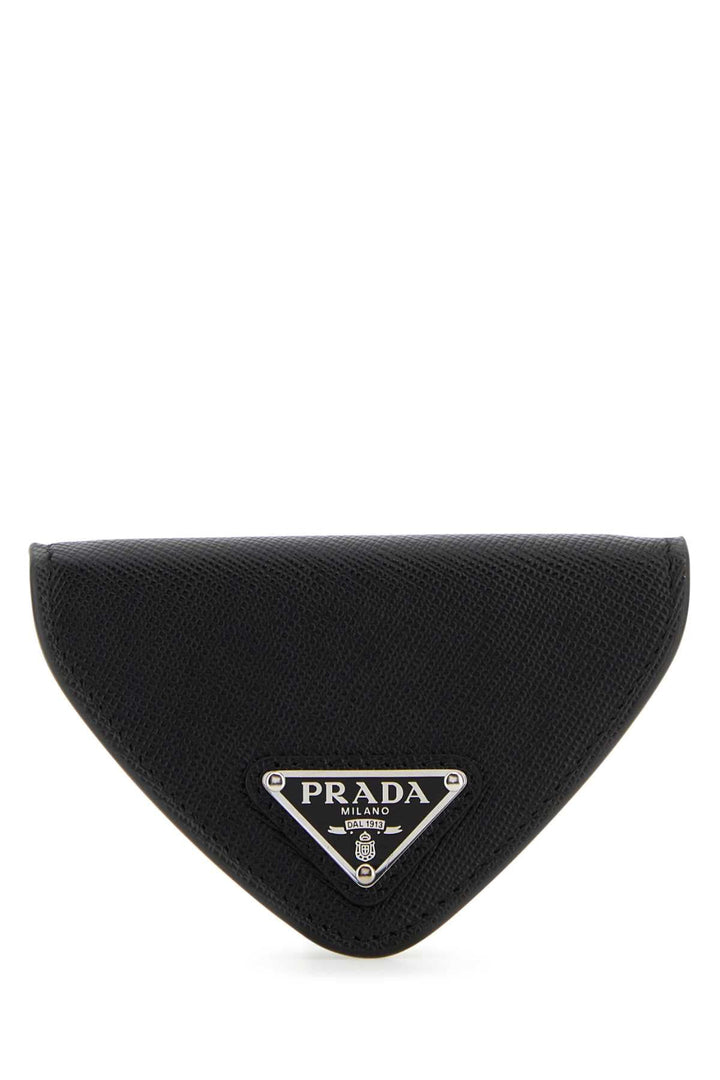 Prada Men Black Leather Coin Purse
