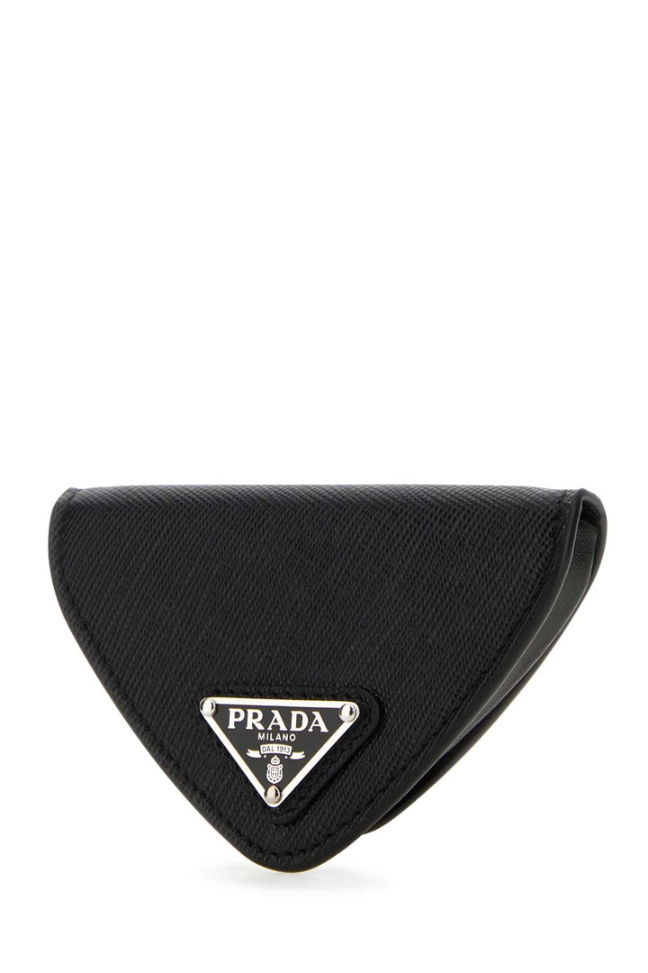 Prada Men Black Leather Coin Purse