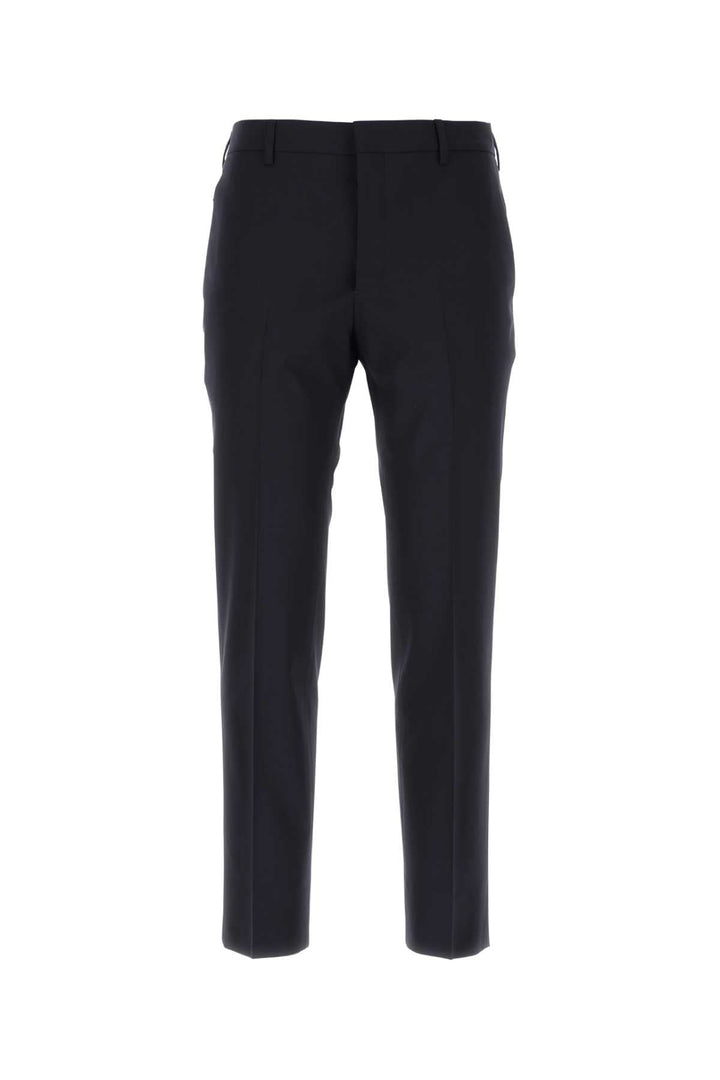 Prada Men Navy Blue Stretch Wool Pant