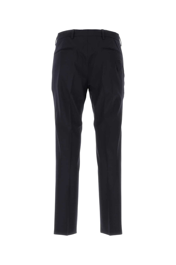Prada Men Navy Blue Stretch Wool Pant
