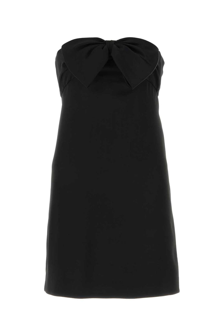 Saint Laurent Women Black Satin Mini Dress