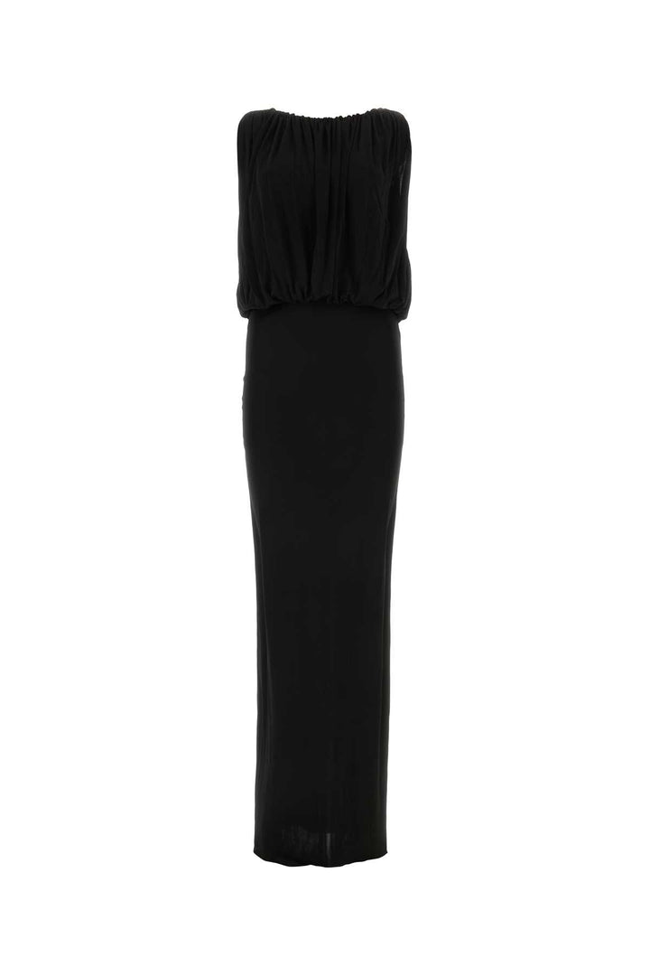 Saint Laurent Women Black Jersey Long Dress