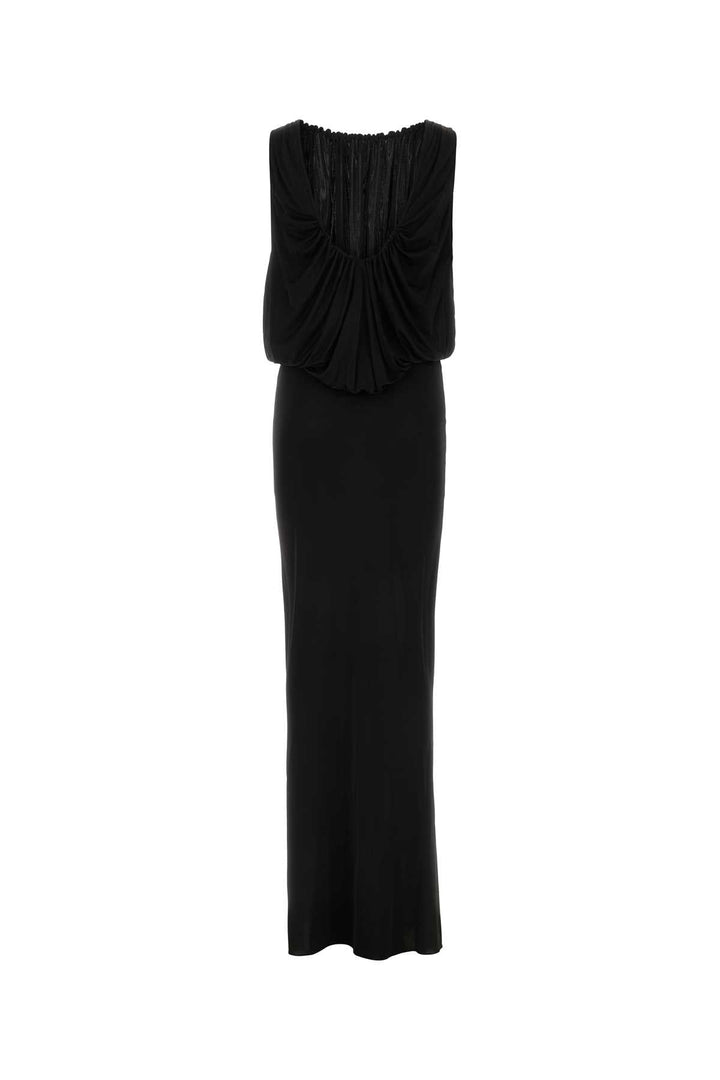 Saint Laurent Women Black Jersey Long Dress