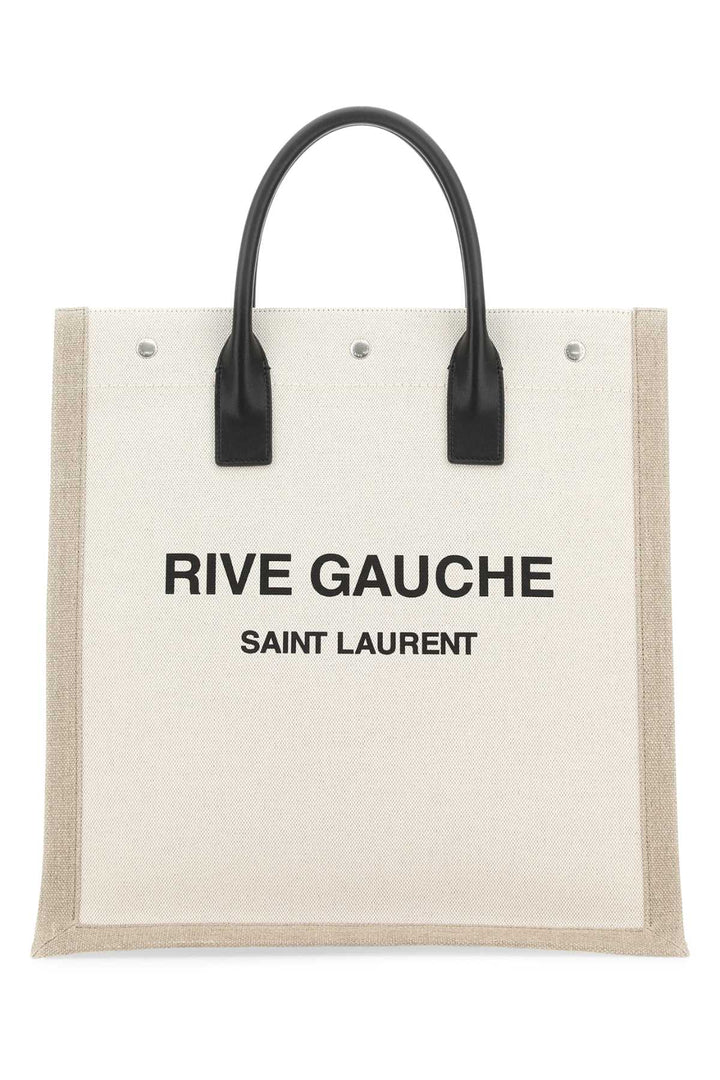 Saint Laurent Men Two-Tone Canvas Rive Gauche Shopping Bag