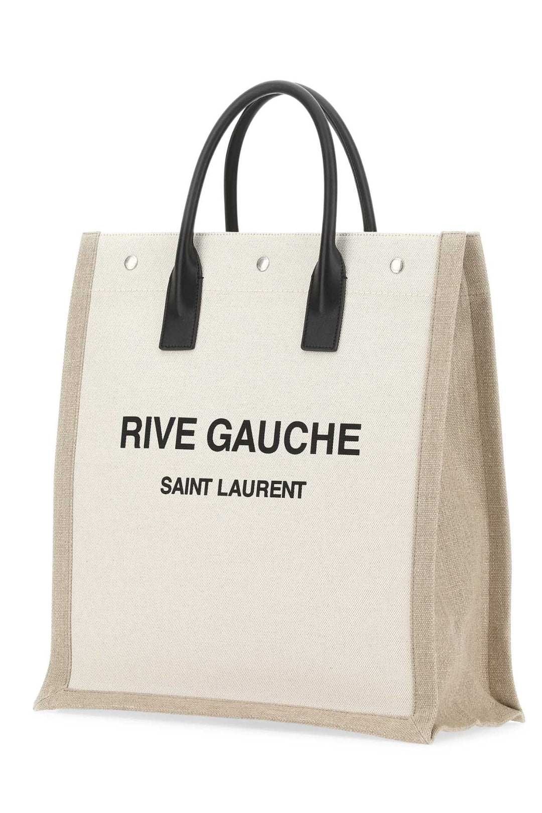Saint Laurent Men Two-Tone Canvas Rive Gauche Shopping Bag