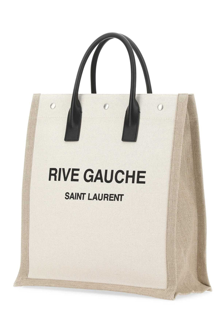 Saint Laurent Men Two-Tone Canvas Rive Gauche Shopping Bag
