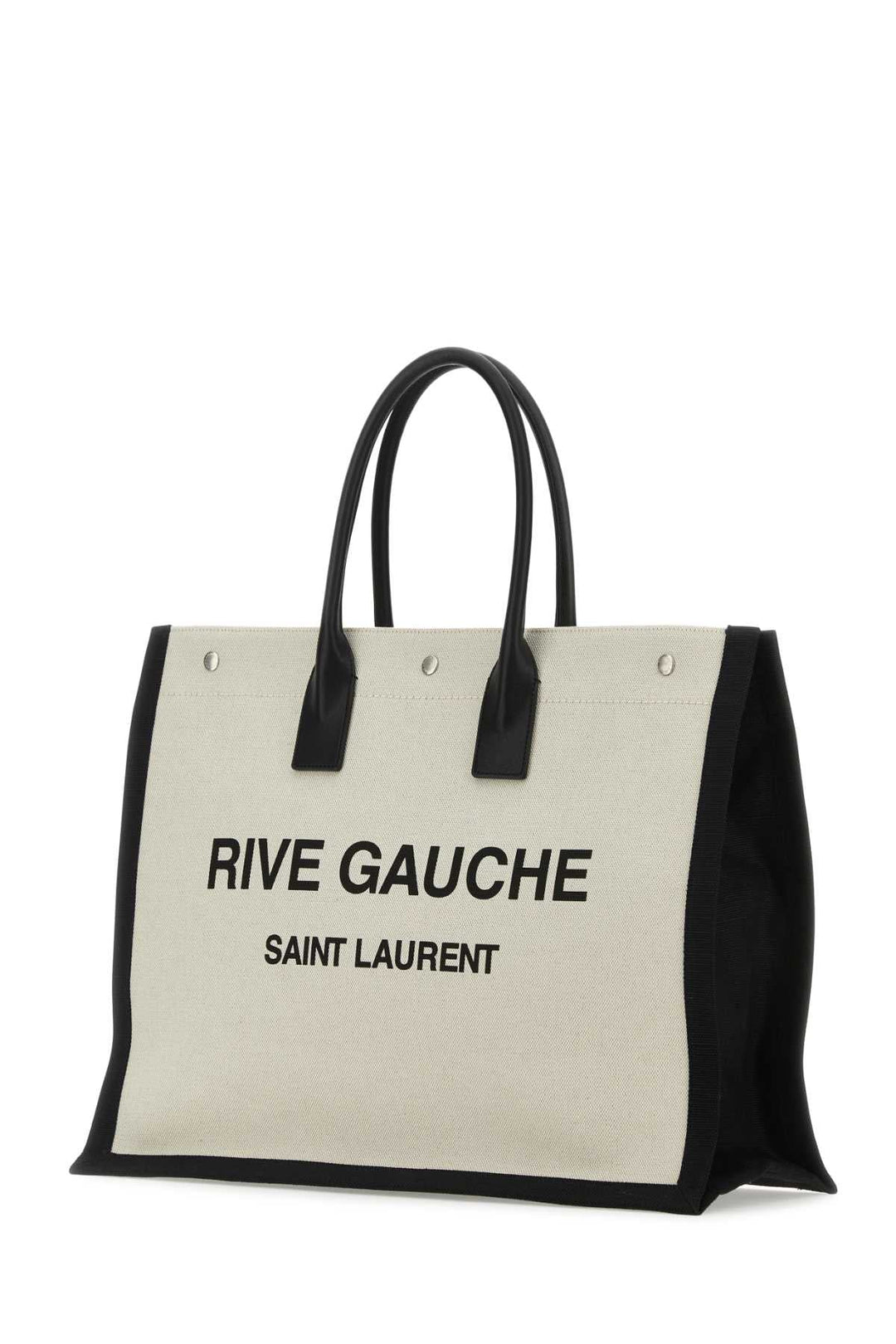 Saint Laurent Men Sand Canvas Large Rive Gauche Shopping Bag