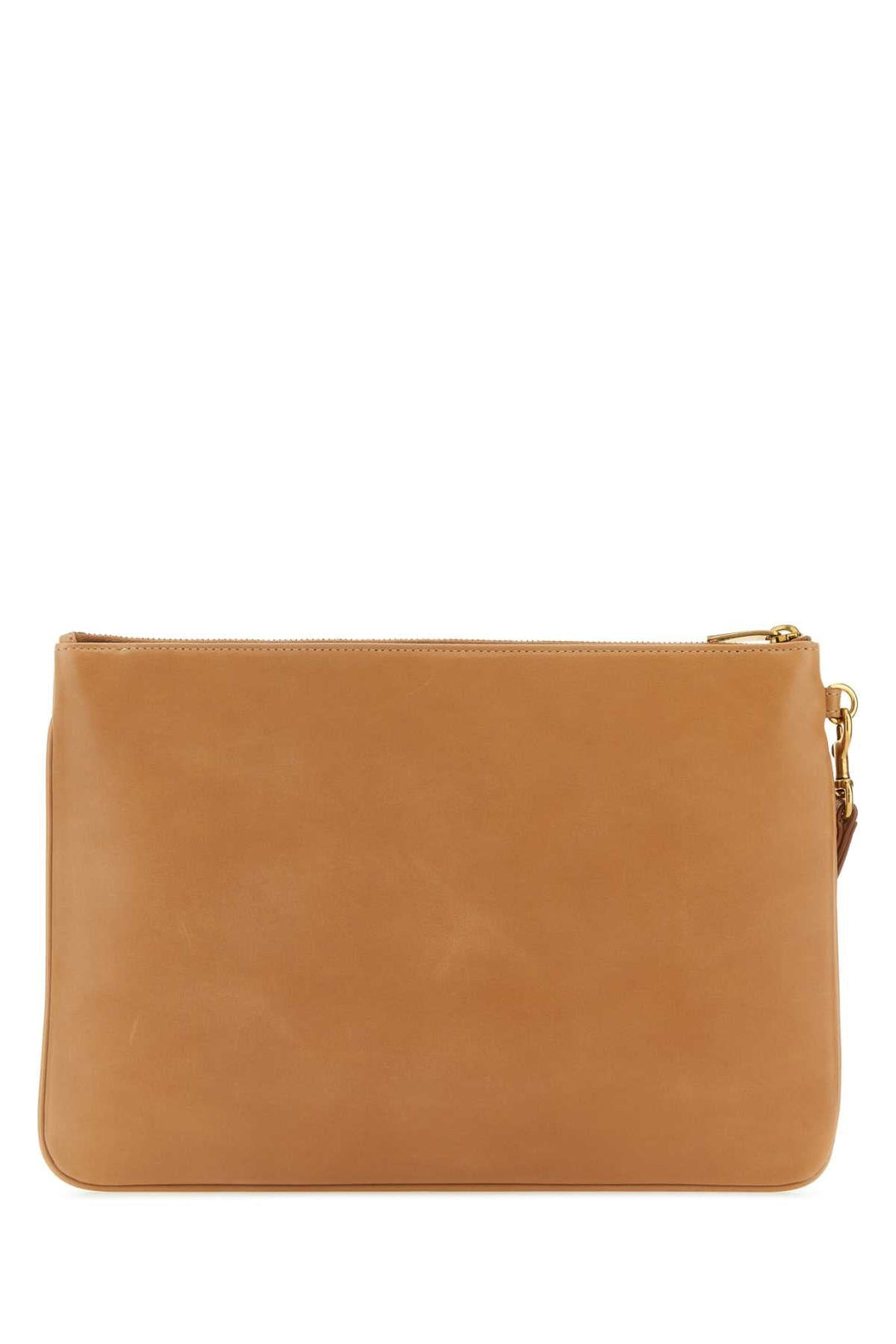 Saint Laurent Men Camel Leather Clutch