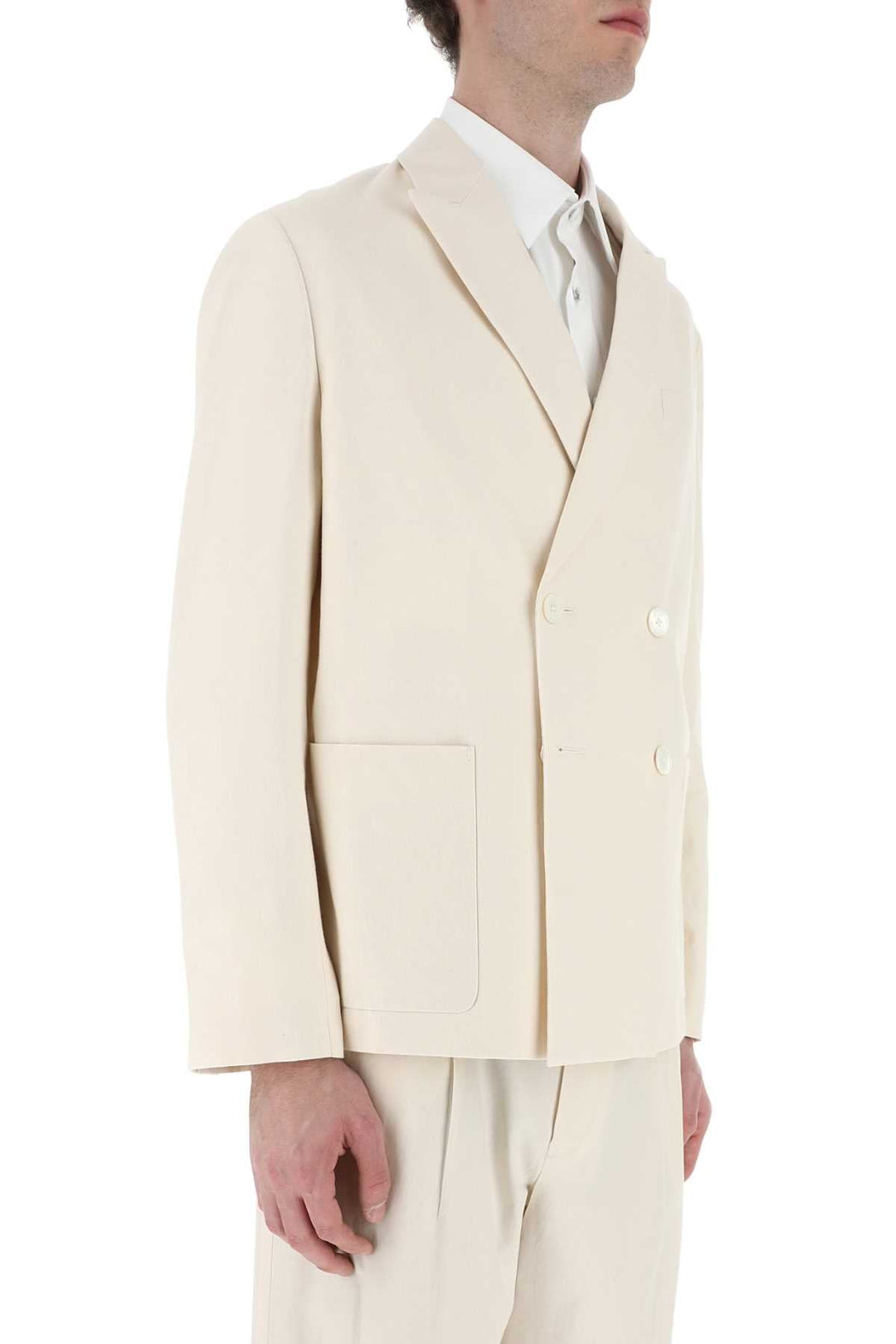 Prada Men Ivory Cotton Blazer