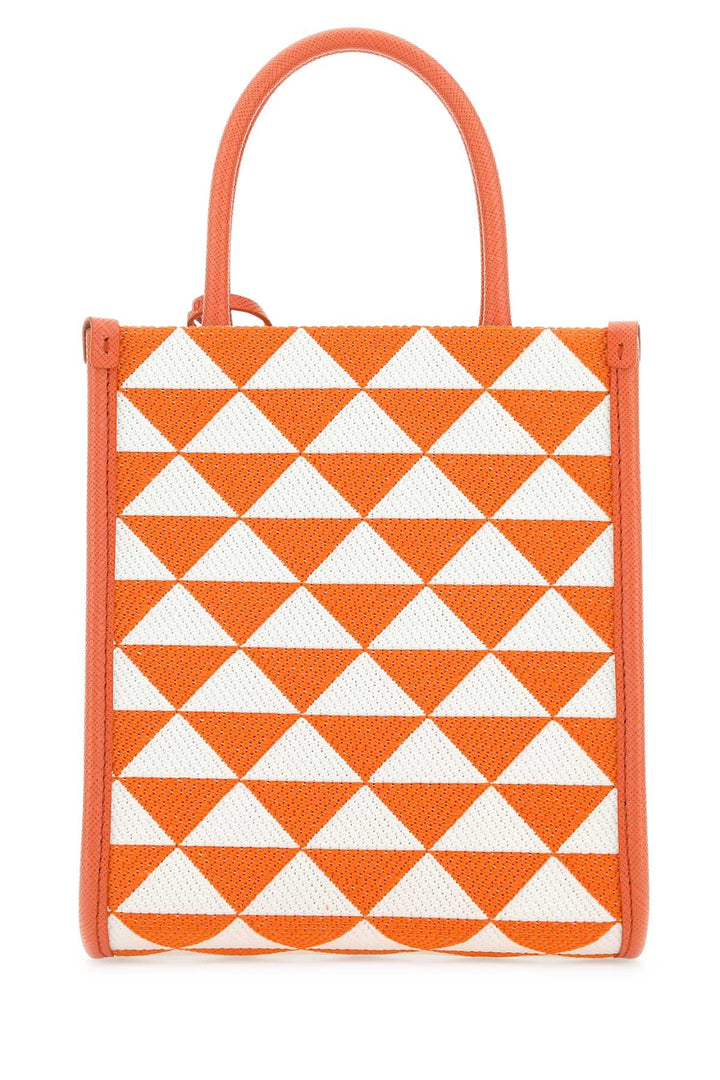 Prada Women Embroidered Fabric Micro Symbole Handbag