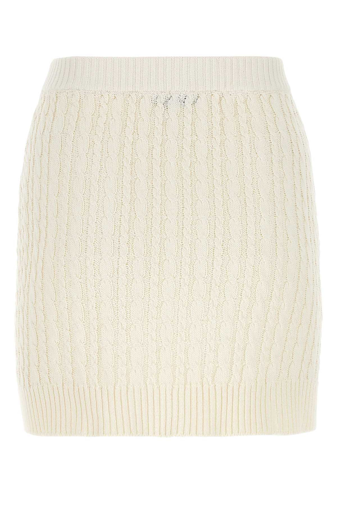 Prada Women Ivory Cotton Blend Mini Skirt
