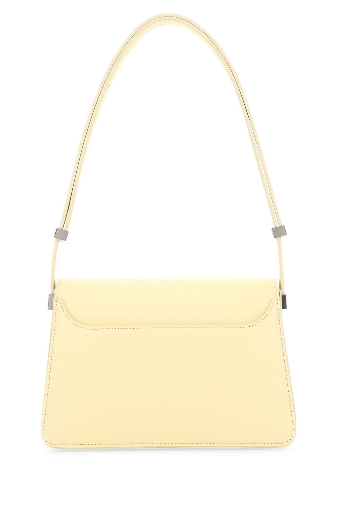 Yellow handbag with a strap on a white background