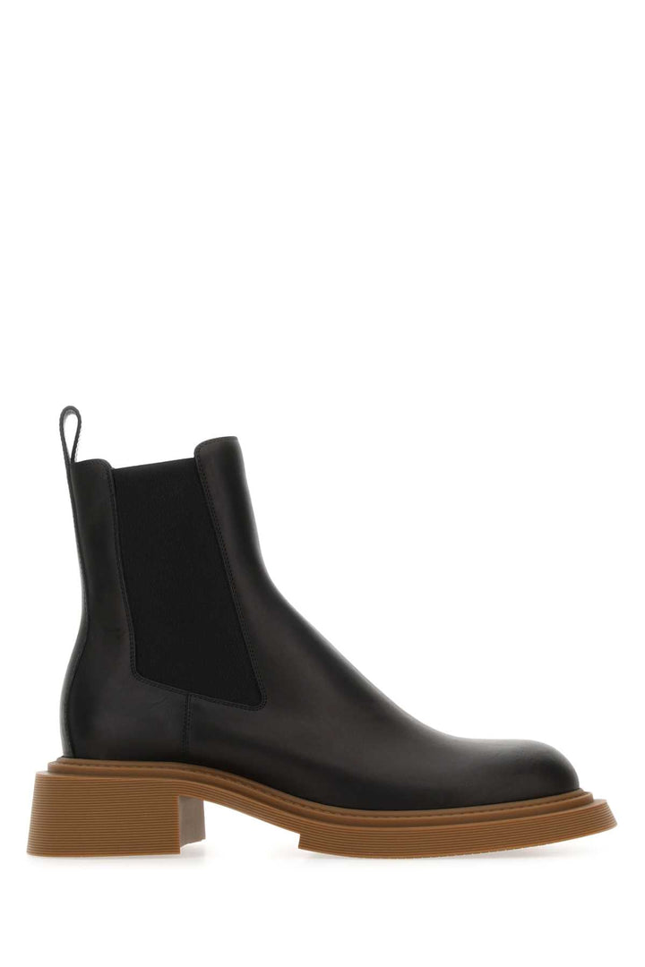 Loewe Men Black Leather Chelsea Ankle Boots
