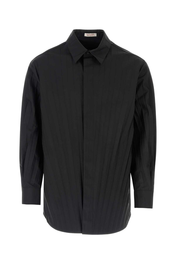 Valentino Garavani Men Black Tech Nylon Oversize Shirt