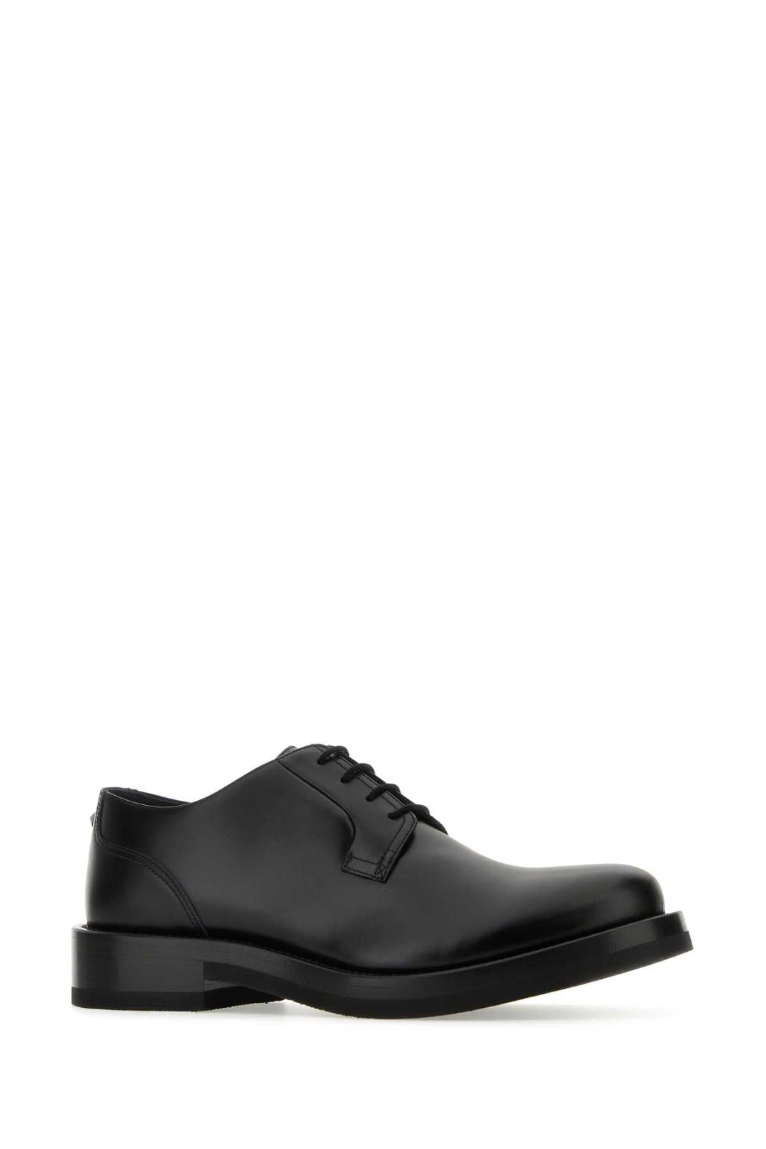 Valentino Garavani Men Black Leather Lace-Up Shoes