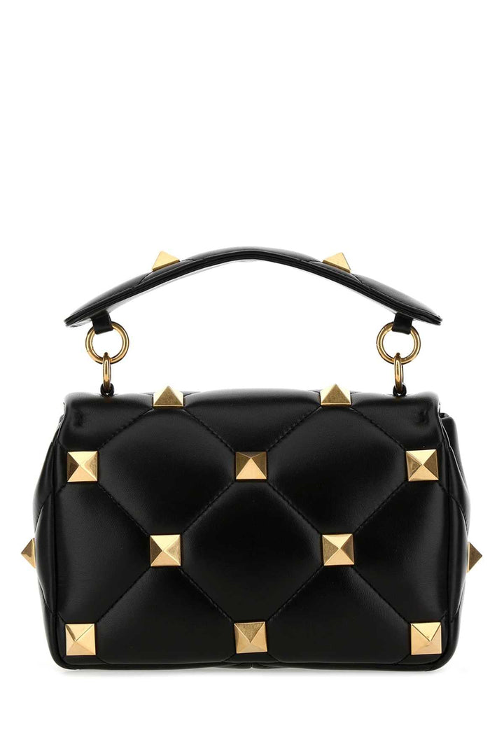 Valentino Garavani Women Black Nappa Leather Medium Roman Stud Handbag