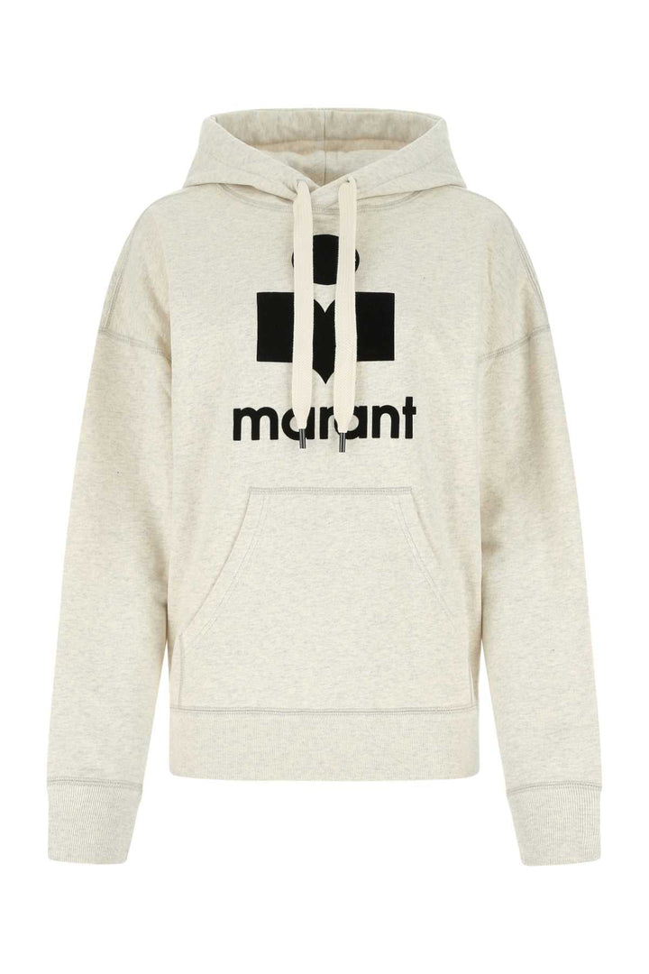 Isabel Marant Etoile Women Melange Ivory Cotton Blend Mansel Sweatshirt
