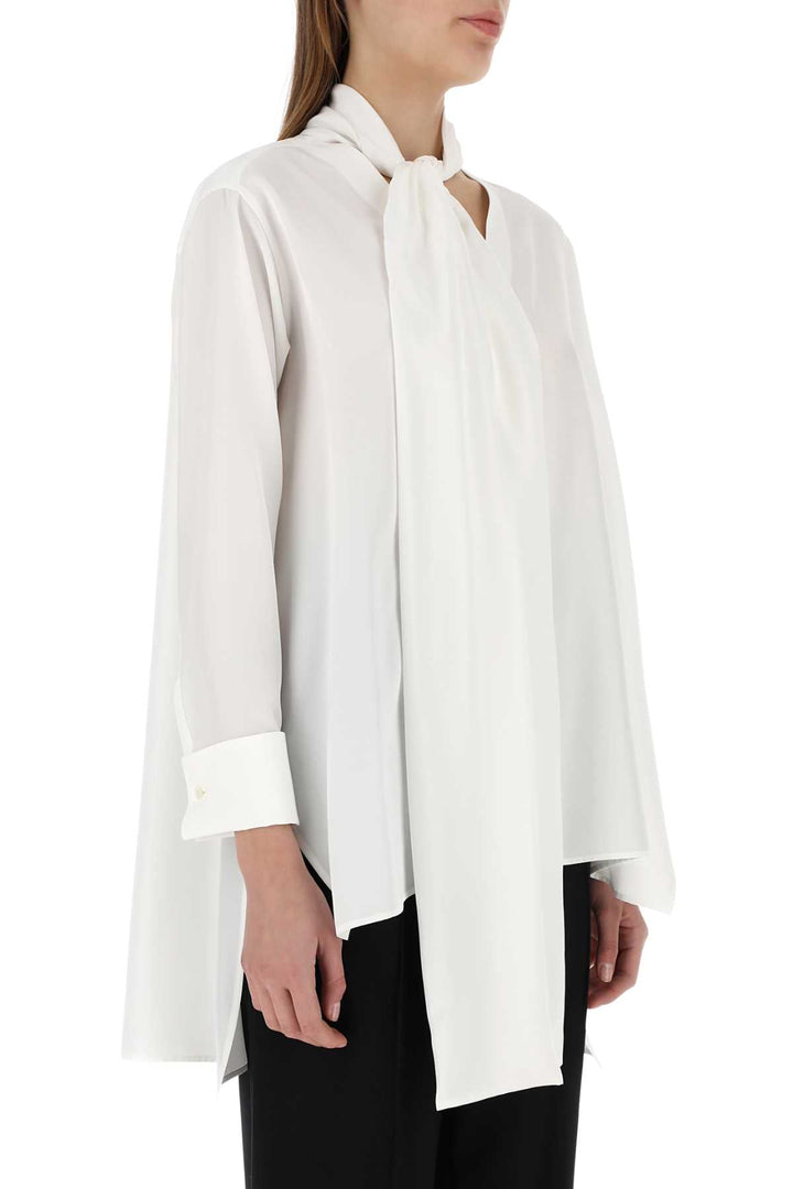 Loewe Women Ivory Crepe Oversize Blouse