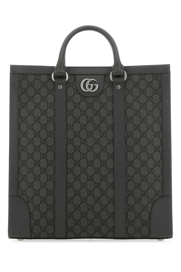 Gucci Men Gg Supreme Fabric And Leather Ophidia Shopping Bag