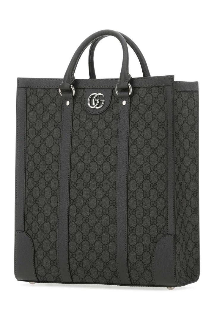 Gucci Men Gg Supreme Fabric And Leather Ophidia Shopping Bag