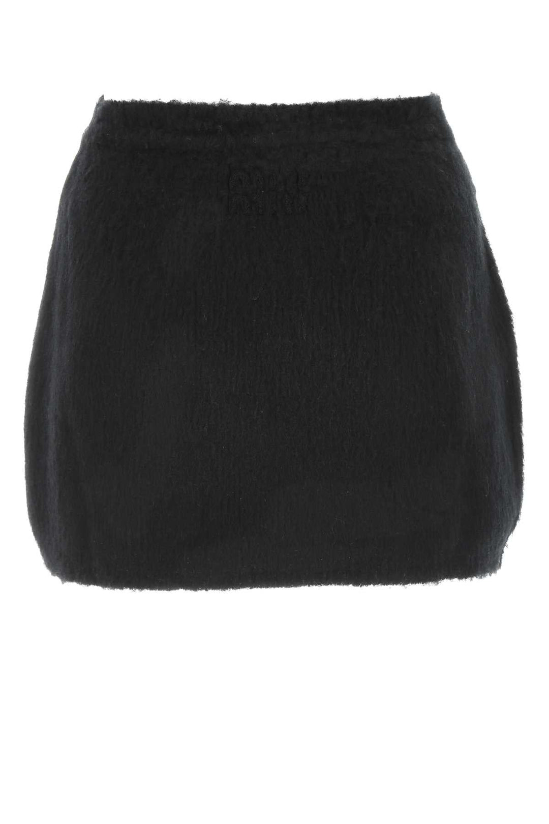 Miu Miu Women Black Stretch Wool Blend Mini Skirt