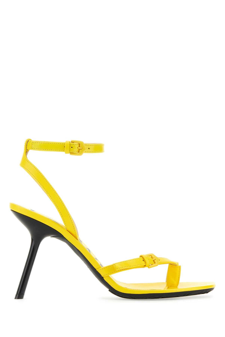 Loewe Women Yellow Leather Petal Sandals