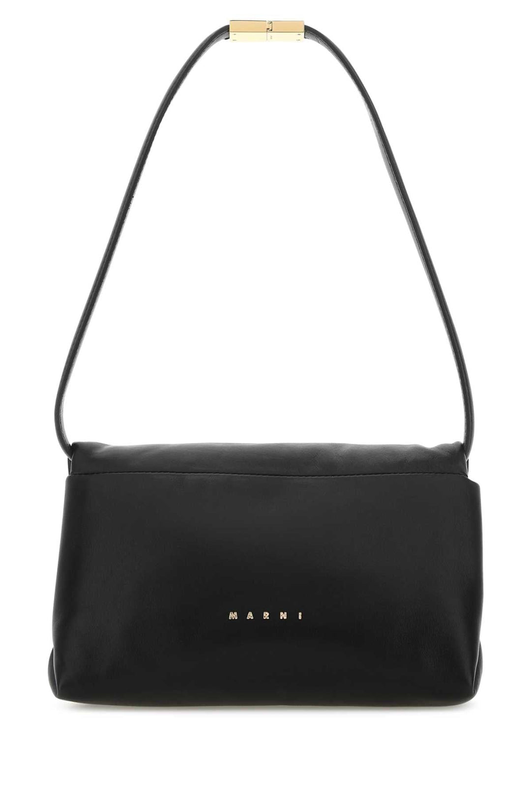 Black shoulder bag with 'Marni' logo on a white background