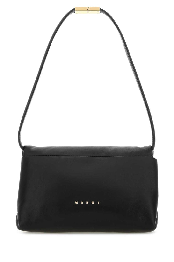 Black shoulder bag with 'Marni' logo on a white background