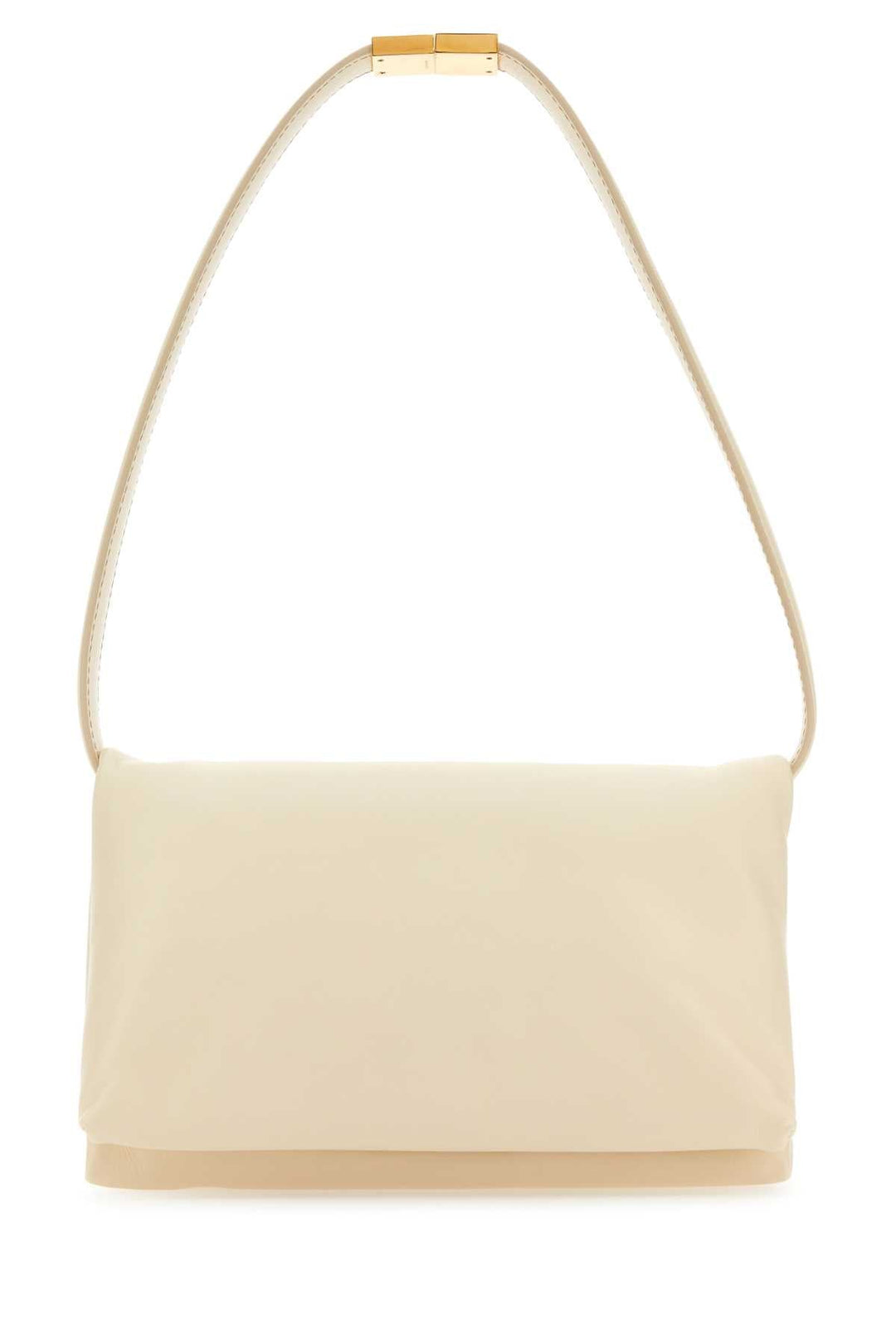 Beige handbag with a strap on a white background