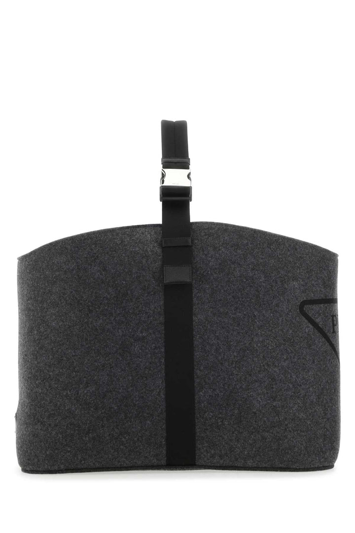 Prada Unisex Grey Felt Log Holder