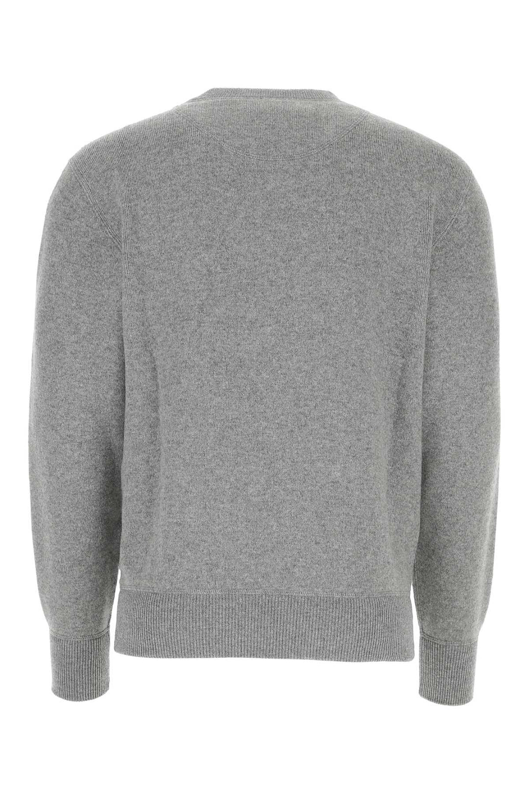 Prada Men Melange Grey Stretch Cashmere Blend Sweater
