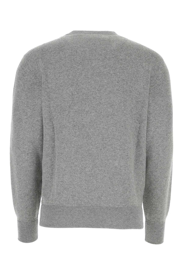 Prada Men Melange Grey Stretch Cashmere Blend Sweater