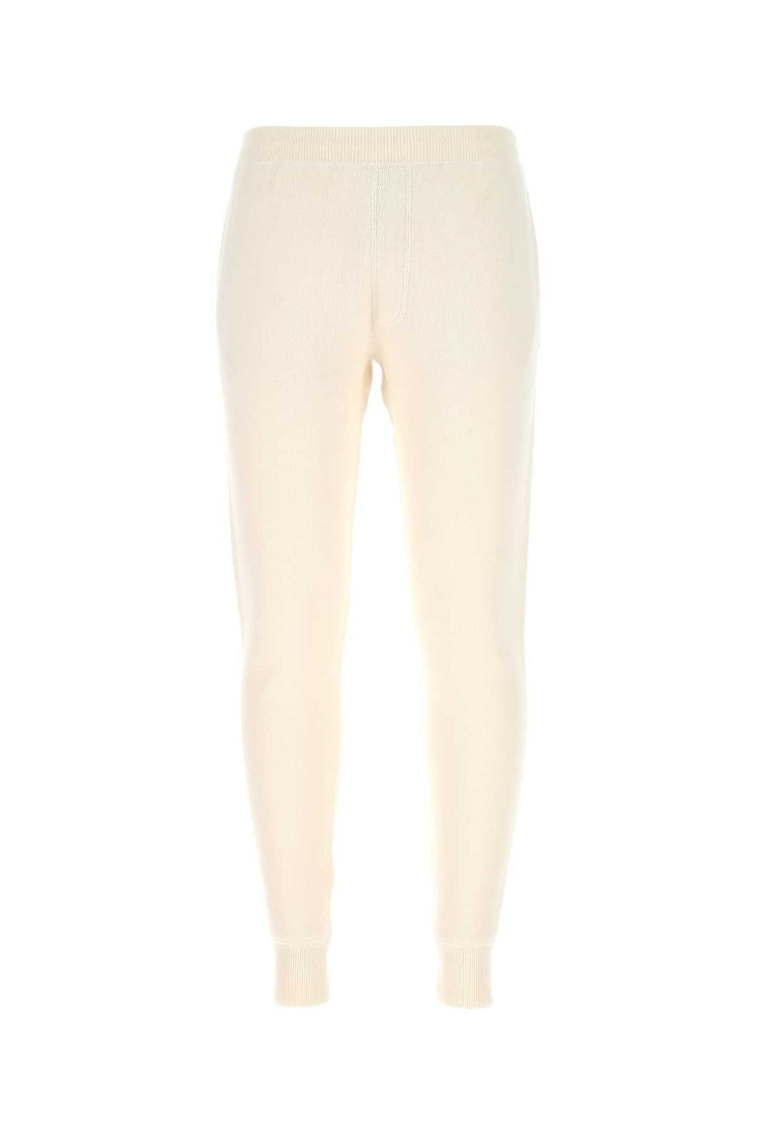 Prada Men Ivory Stretch Cashmere Blend Joggers