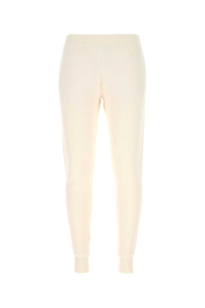 Prada Men Ivory Stretch Cashmere Blend Joggers